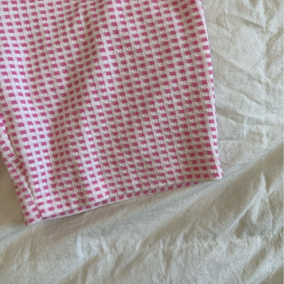 UO Kimmy pink & white gingham biker shorts size M - Picture 5 of 6